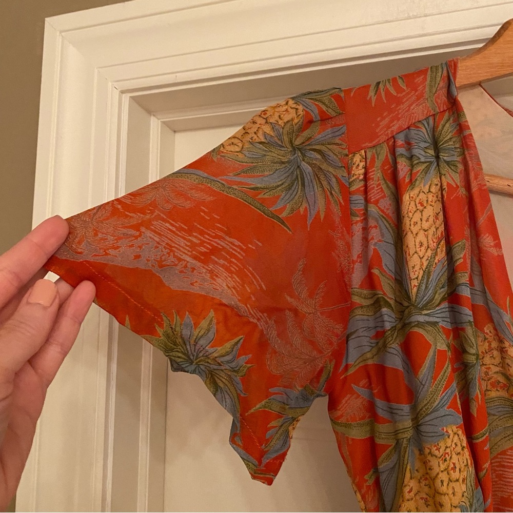 Anthropologie Pineapple wrap maxi dress Size S - Picture 3 of 9